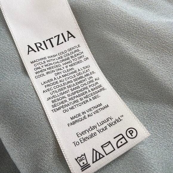 Aritzia Babaton Women's Terrace Sage Crepe Fit and Flare Listing Dress Size 6 - Picture 5 of 10